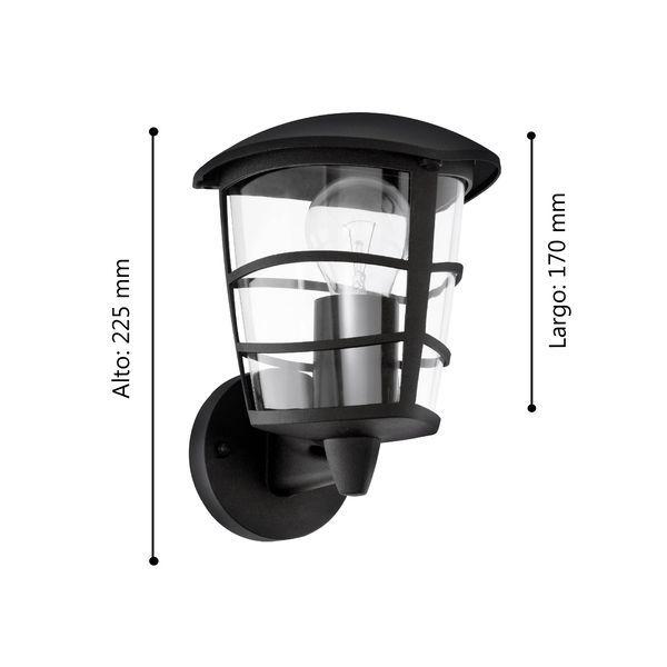 Áplique exterior Aloria Aluminio Negro 1X60W E27-2
