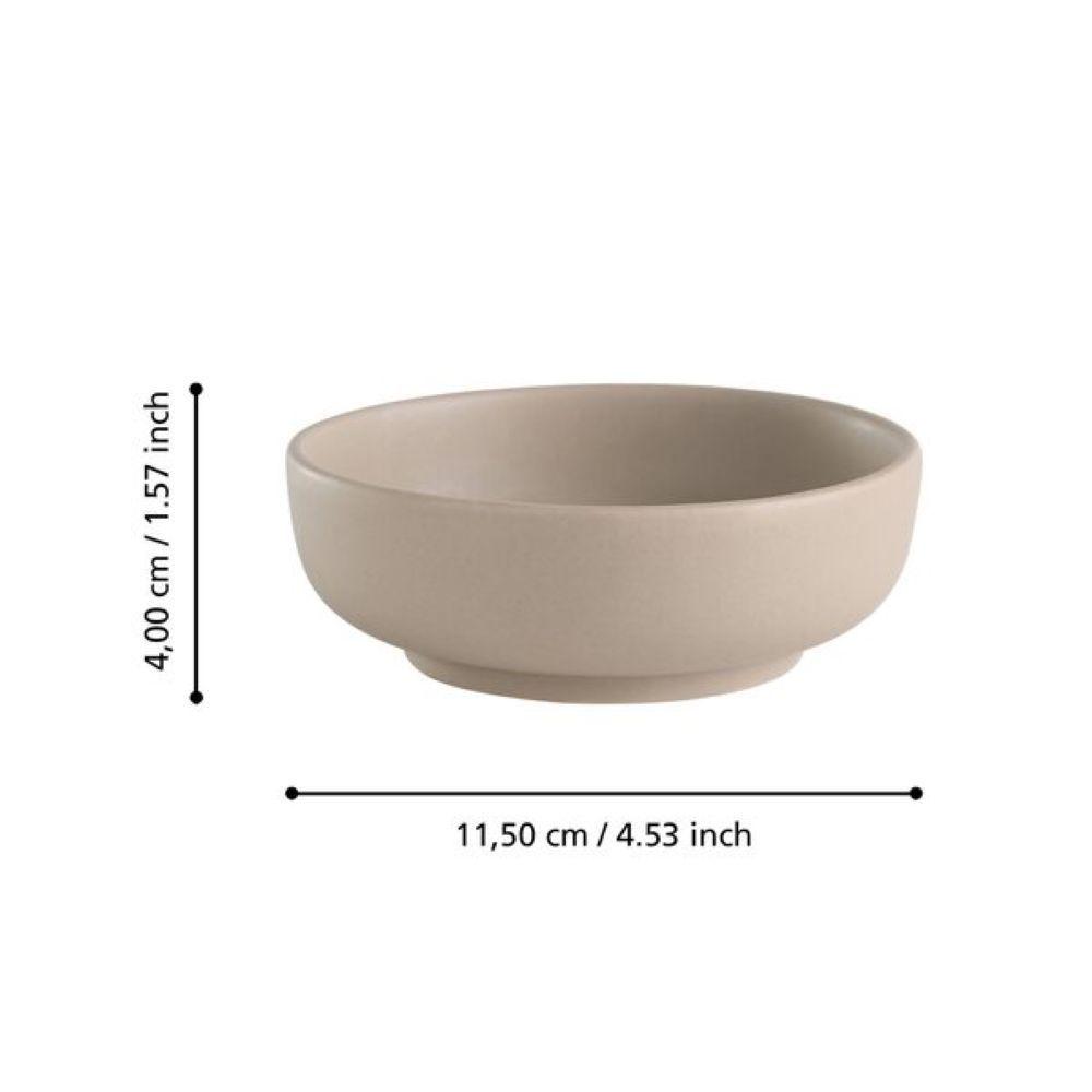 Cuenco decorativo KALININ cerámica Beige 4x 11 diámetro-2
