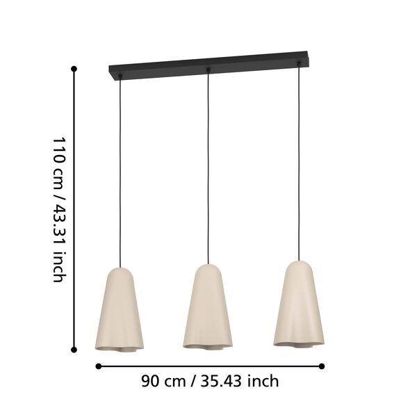 Lampara Colgante Tollerica Acero E27 3x40W IP20 Cod390364-3