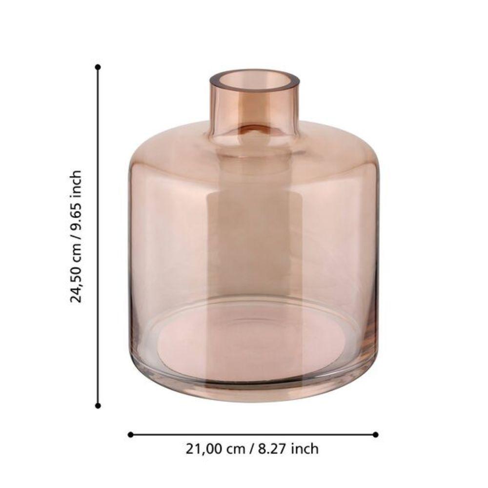 Adorno Jarrón de vidrio NABAS satinado Marrón 24×21cm-2