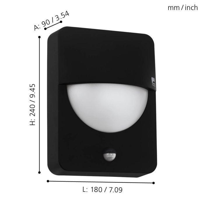 APLIQUE PARED SALVANESCO ACERO NEGRO E27 1X28W COD.98705-2