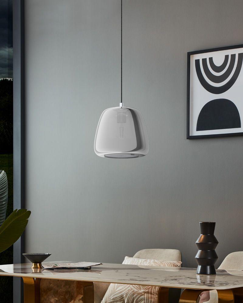 LAMPARA COLGANTE  ALBARINO ACERO PLATEADO METALICO E27 1X40W COD.39666-2