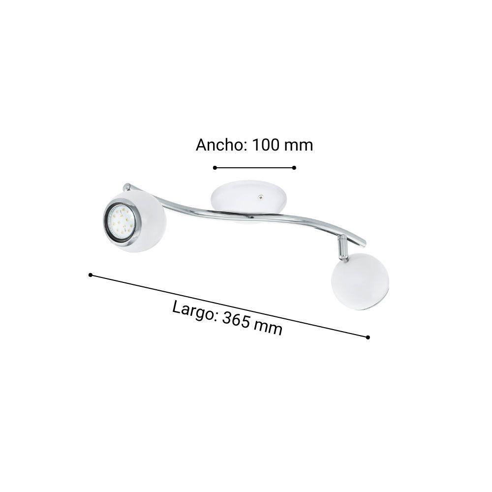 FOCO SOBREPUESTO TECHO RIEL BIMEDA ACERO BLANCO 2X3W GU10 LED INCLUIDA COD.31002-5