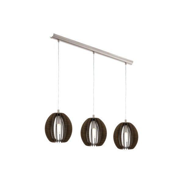 LAMPARA COLGANTE  COSSANO MADERA CAFÉ OSCURO 3X40W E14 COD.94641-0