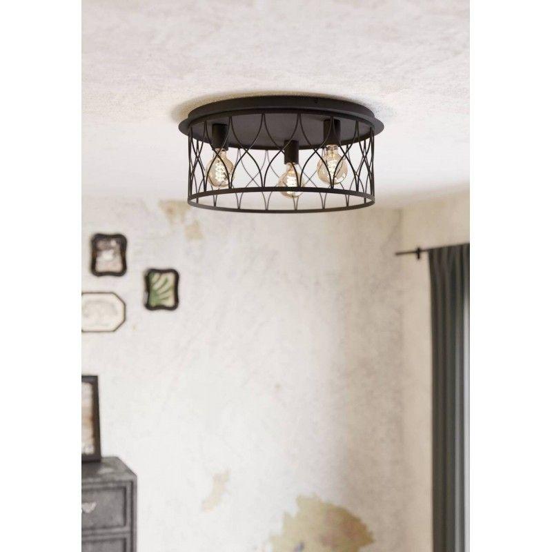 GILTSPUR TECHO ACERO NEGRO H230 DM550 E27 3X40W IP20-2