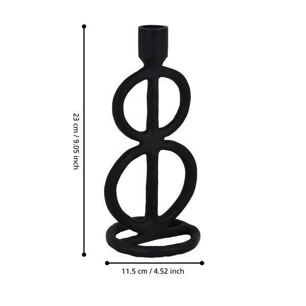 Adorno Portavela NUMAZU aluminio Negro 11×10×23cm-3