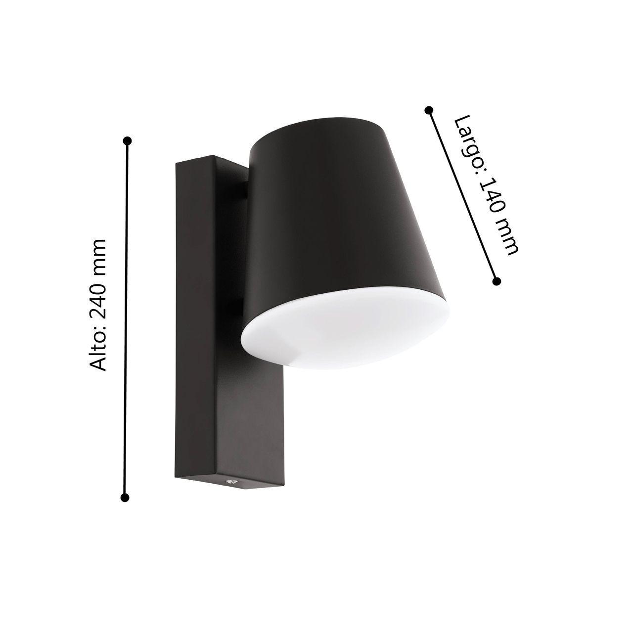 Apliqué Pared Caldiero Acero Negro E27 1X10W IP44 Cod.97146-1