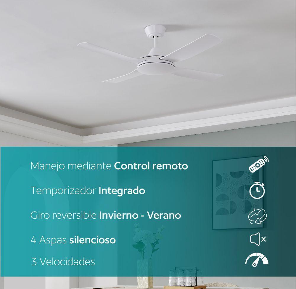 Ventilador Eglo Techo Bondi con control remoto silencioso Cod35088-0