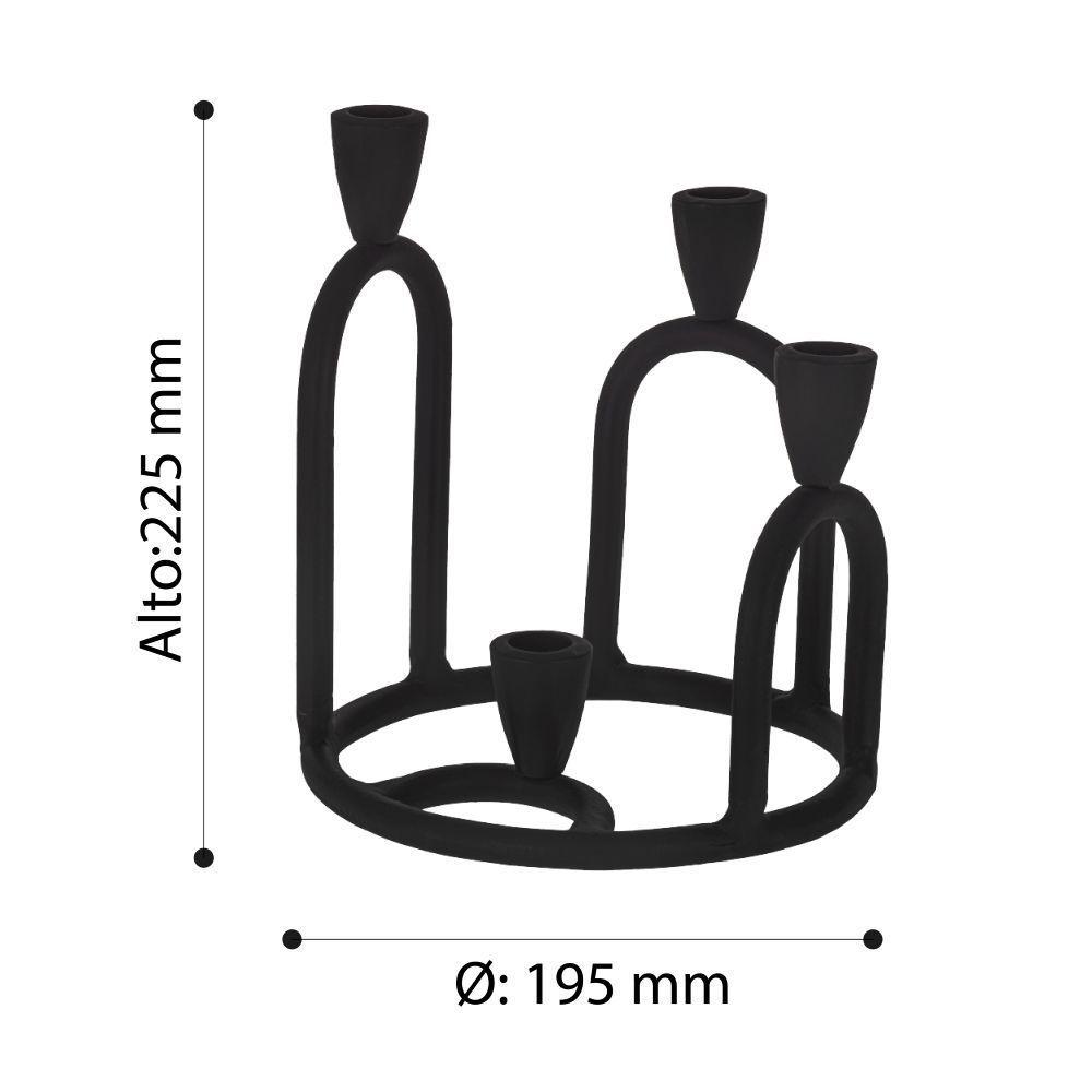Adorno Portavela JELLICOE aluminio Negro 23×20 cm-2