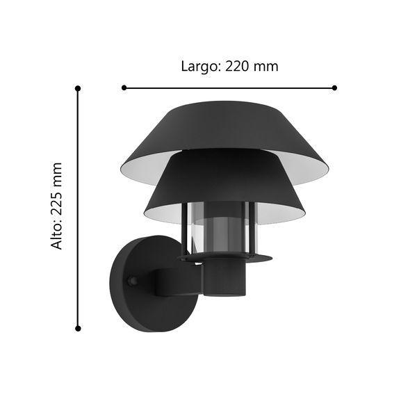 Apliqué de Pared Eglo Chiappera acero exterior 1X40W IP44 900287-2