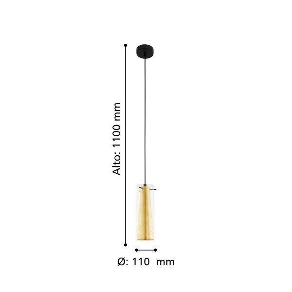Lámpara Colgante Pinto Gold Acero dorado E27 1X60W-2