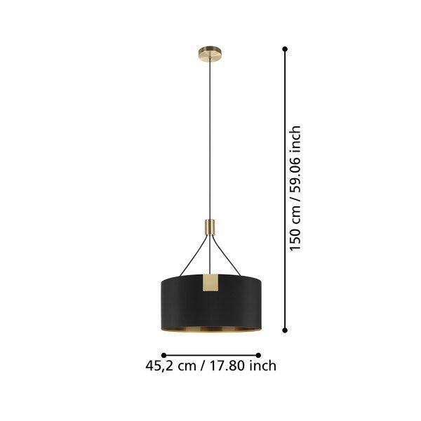 Lámpara Colgante Tortola Dorado 3X40W IP20, E27 Cod.39964-2