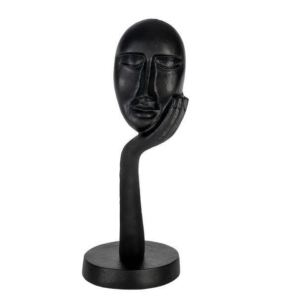 Adorno decorativo MANAMBATO Aluminio rostro reflexivo Negro 30x11 cm-0
