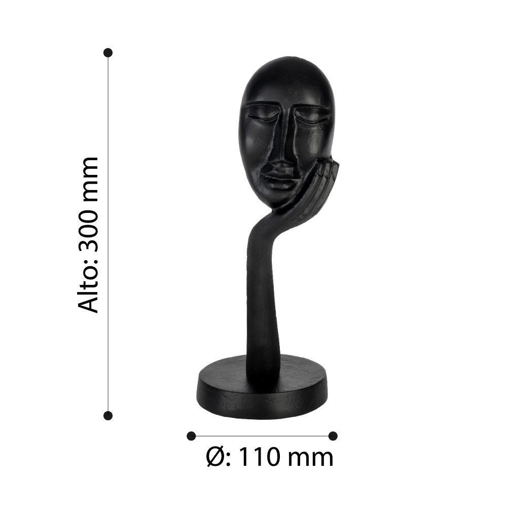Adorno decorativo MANAMBATO Aluminio rostro reflexivo Negro 30x11 cm-2