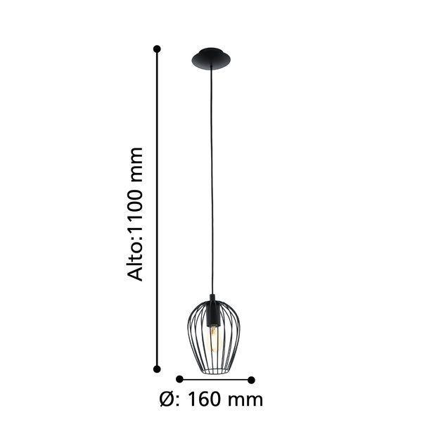 Lámpara Colgante Newtown Vintage Acero 1X60W E27-4