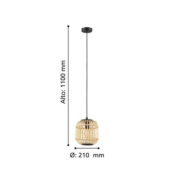 Lámpara Colgante E27 Bordesley Negro 43231-3
