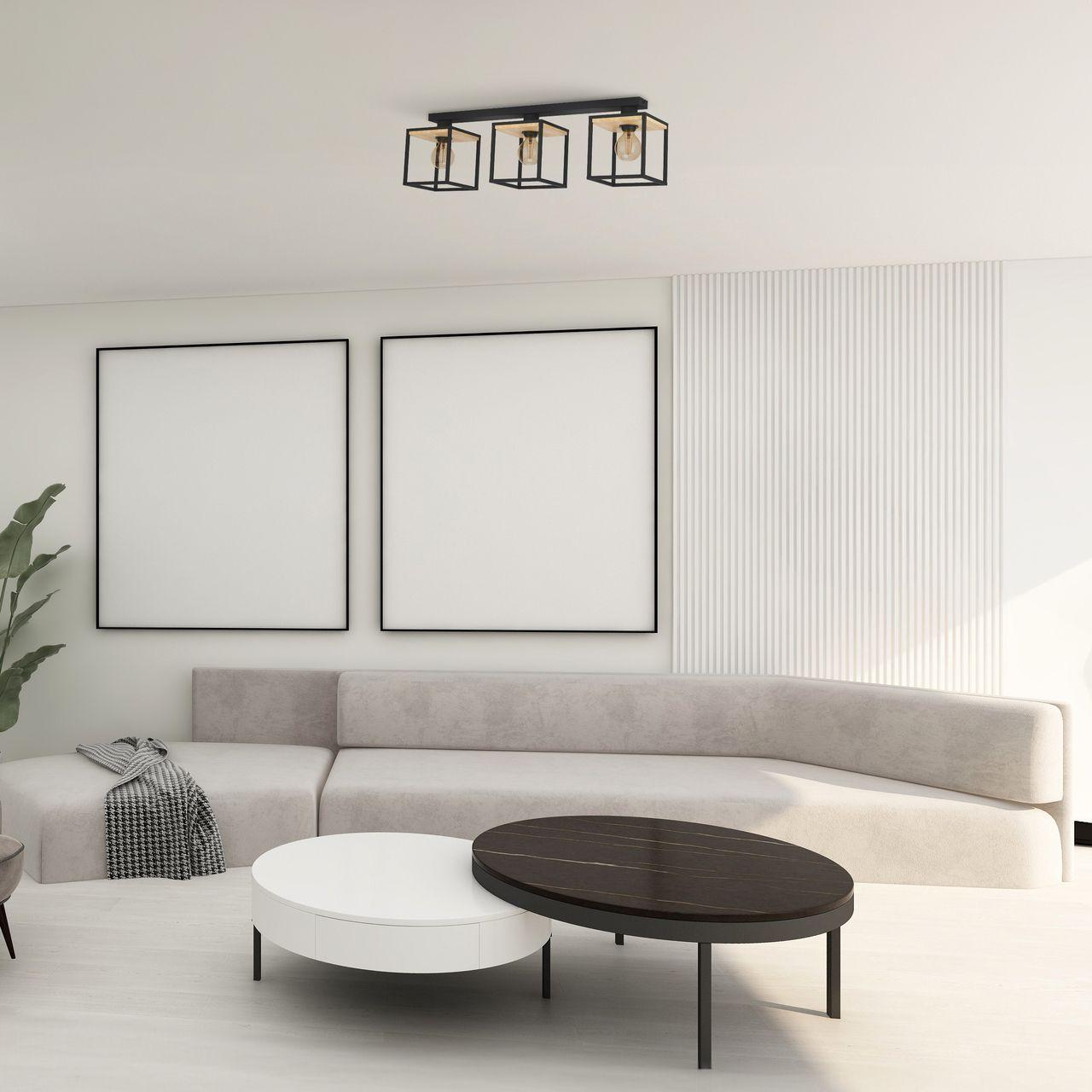 LAMPARA DE TECHO LIBERTAD NEGRO E27 3X40W-2