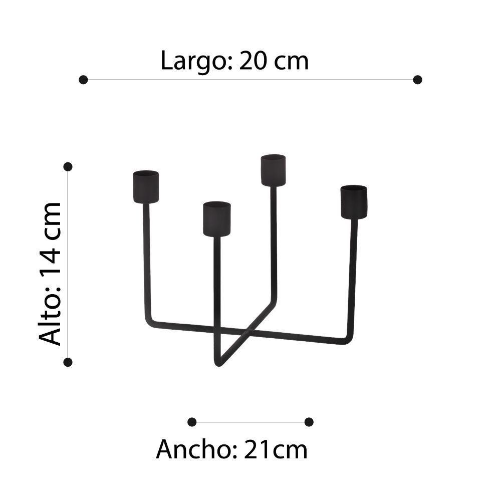 Adorno Portavela JELLICOE aluminio Negro 20×21×14cm-2
