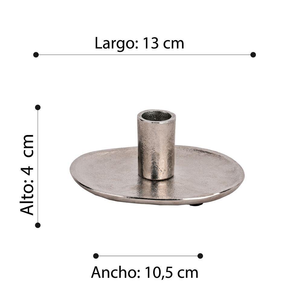Adorno Portavela JELLICOE aluminio níquel Gris 13×11×4 cm-2