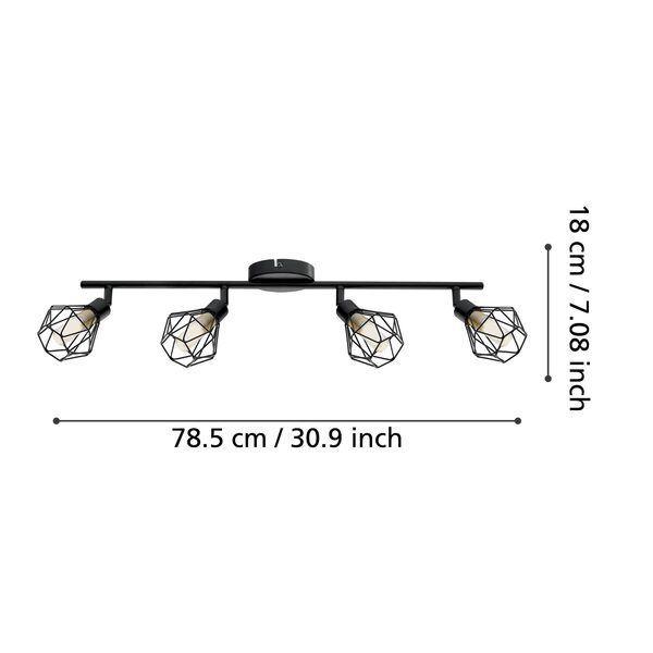 Foco Sobrepuesto Zapata Negro G9 incluida 4X3W Cod32767-2