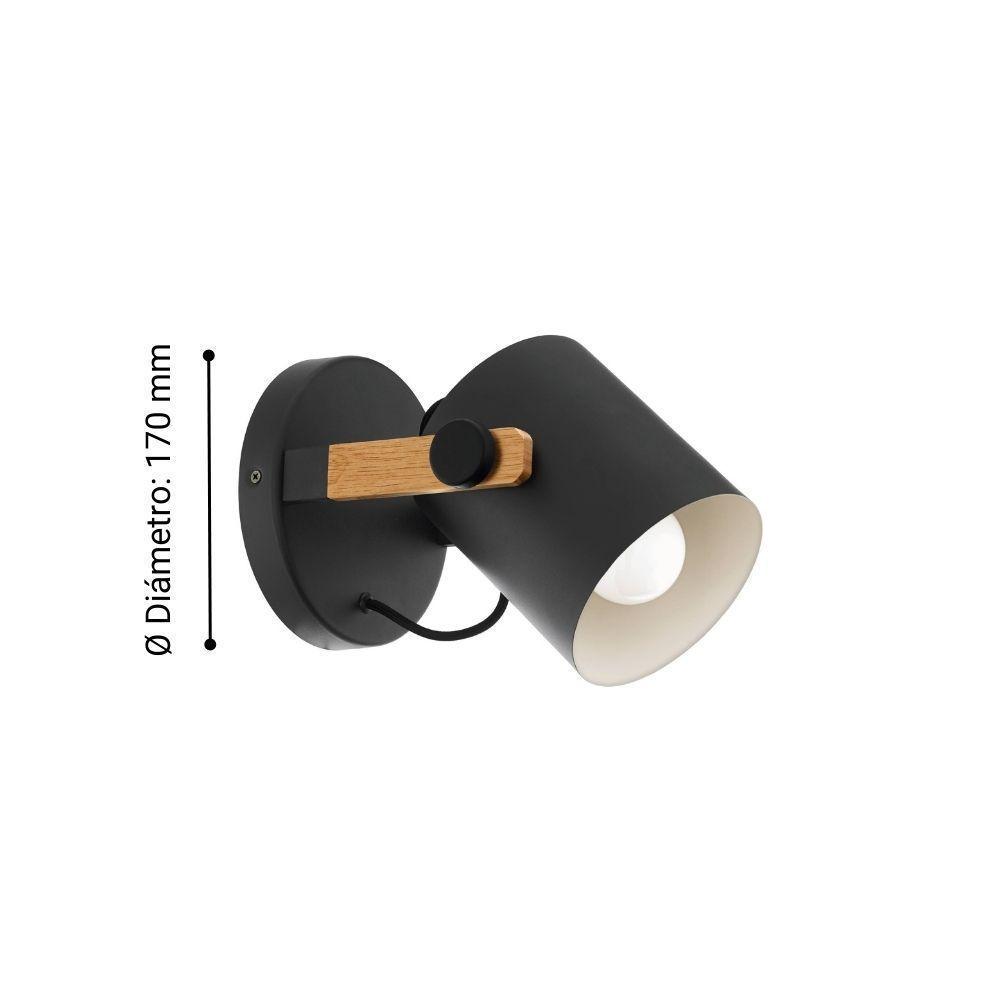 Apliqué Hornwood Acero Negro E27 1X28W COD.43046-2