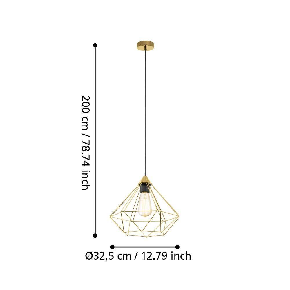 Lámpara Colgante Tarbes Dorado DM325 E27 1X60W, IP20 cod.43679-2