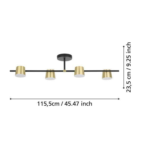 Lámpara Techo Altamira Acero Negro H235 GU10 incluidas 4X5W Cod39984-3