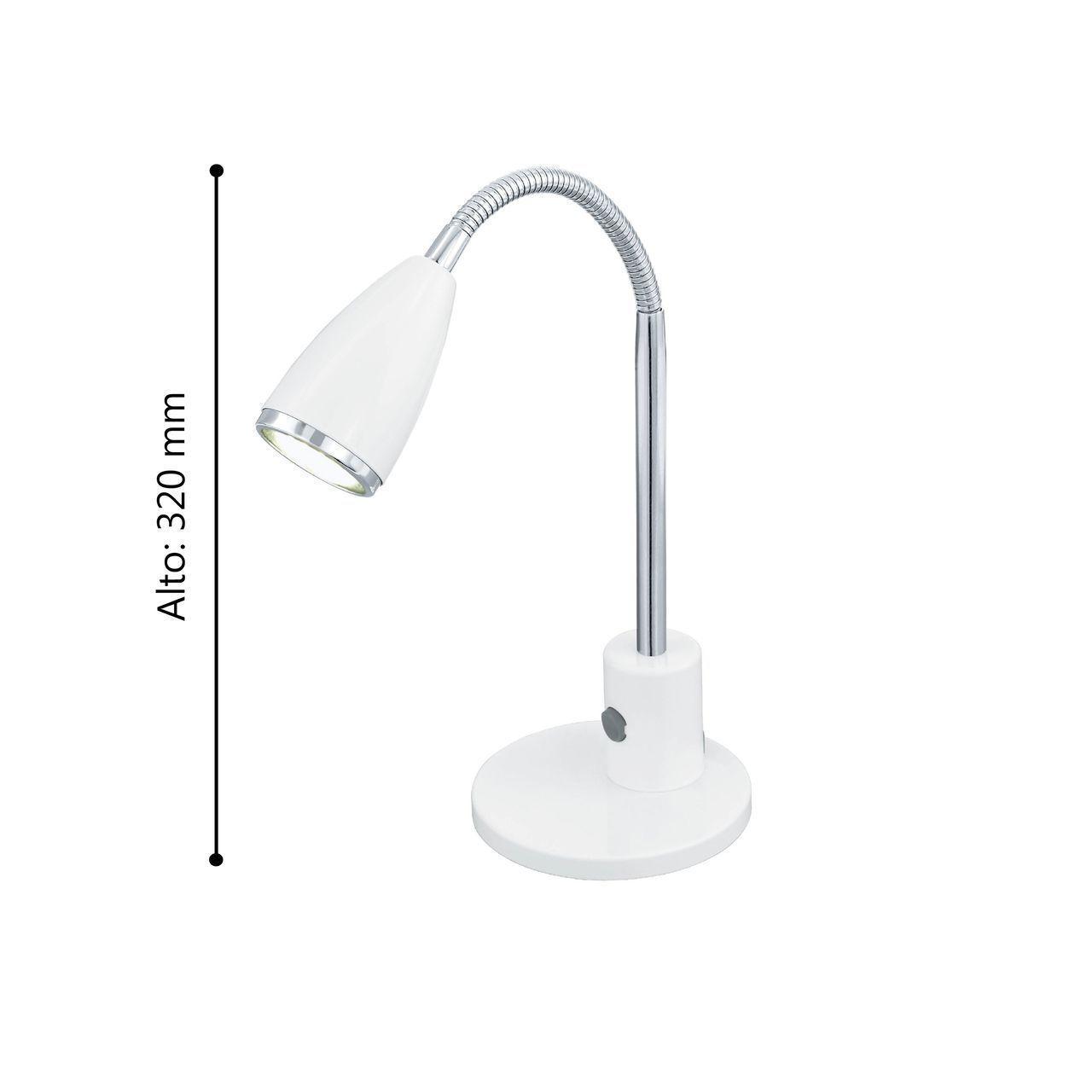  LAMPARA ESCRITORIO FOX ACERO BLANCO H320 1X3W GU10 LED  COD.93872-2