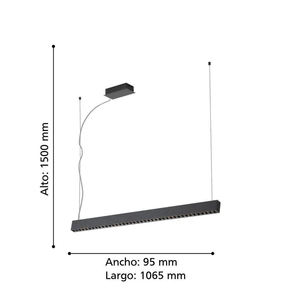 LAMPARA DE COLGAR TERMINI ACERO NEGRO LED 31,5W COD.39486-3