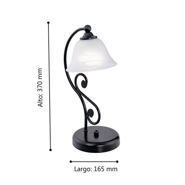 Lámpara Sobremesa Murcia Acero Negro 1X40W E14-3