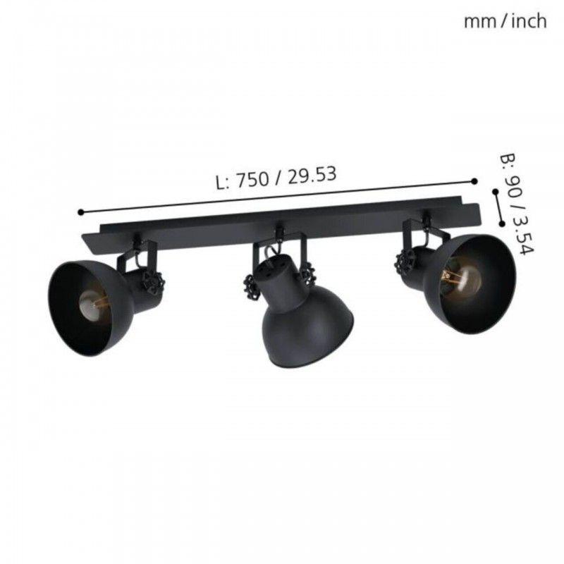 BARNSTAPLE 1 FOCO SP ACERO MADERA NEGRO L750 3X28W E27-2