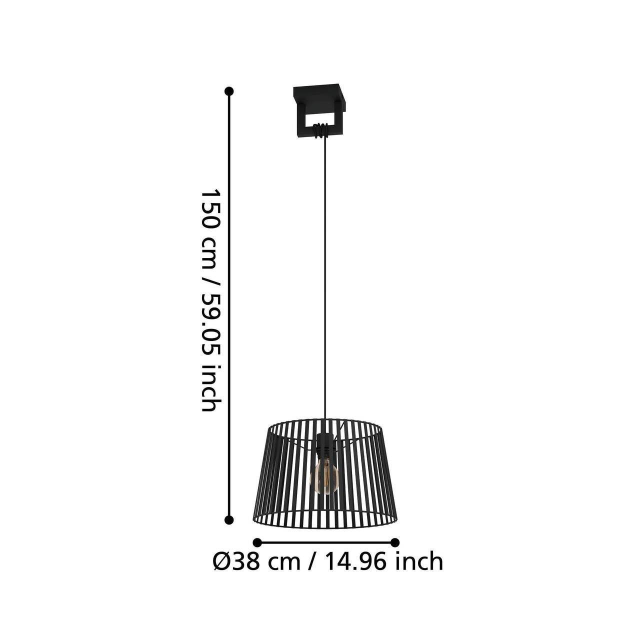Lámpara Colgante Bogota Acero Negro 1X40W E27, IP20 cod.390002-2