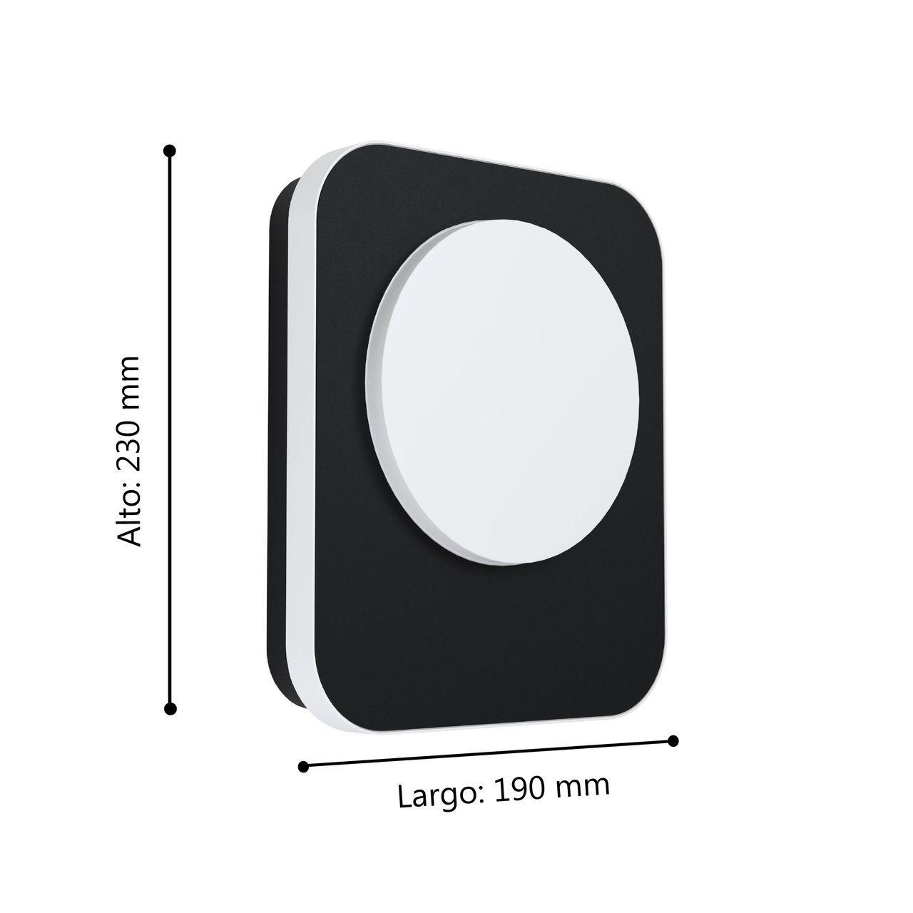 Lámpara Apliqué Madriz aluminio Negro LED 9W IP44 Cod99583 -2