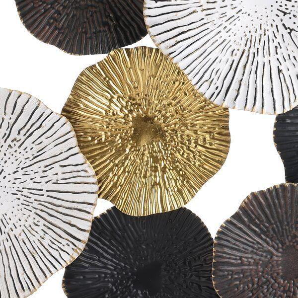 Cuadro Decorativo mural CHIKUMA Metal negra-blanca-dorada 89×8×89cm-2