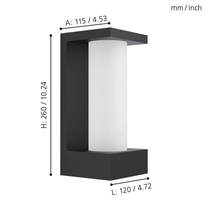 Lámpara Apliqué Cividino AluminioH260 LED inlcuye 6W IP44 Cod98744-2