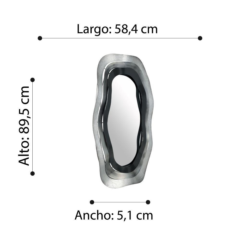 Espejo LIRCAY aluminio Negro Gris 58×5×89 cm-2