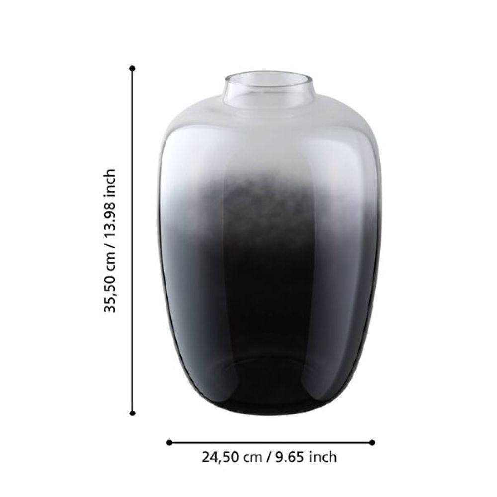 Adorno Jarrón vidrio CULASI Negro 35×24cm-2