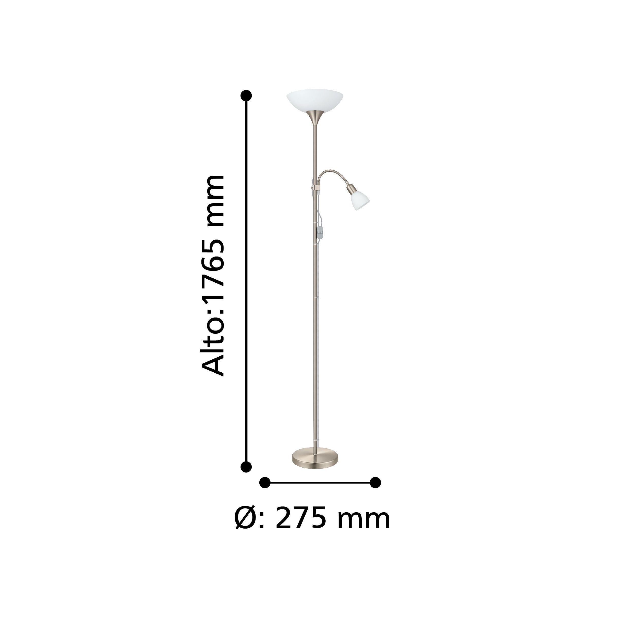 Lámpara Pie Up Acero Niquel E27 1X60W Cod.82842-2