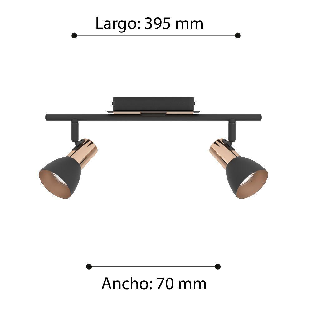 Foco Sobrepuesto Barnham Cobre Gu10 2X3W Cod. 94585-2