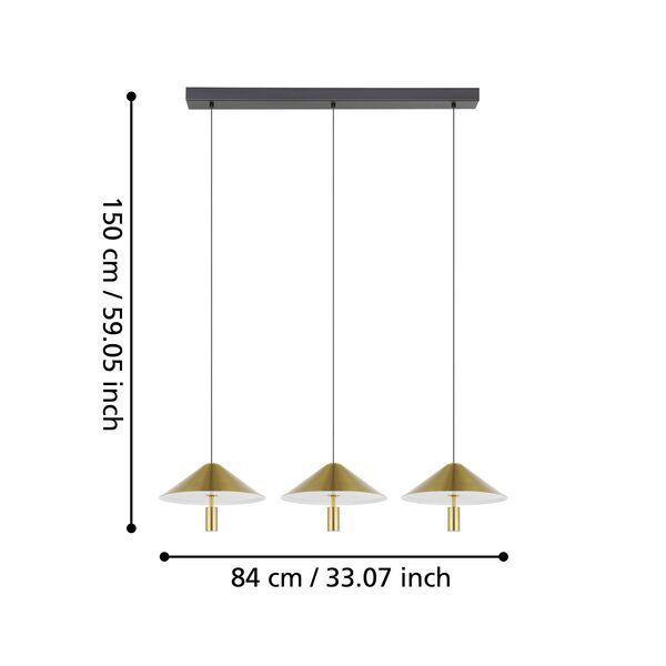 Lampara Colgante Paraguay Acero Negro 3X12W IP20 Cod.390272-4