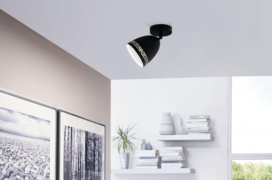 Foco Sobrepuesto Sabatella Acero Negro H200 DM120 1x28W E14 Cod98167-1