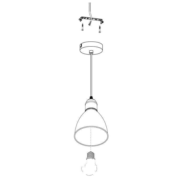 Lámpara Colgante Priddy Acero Blanco H1100 DM155 E27 1x60W Cod49464-2