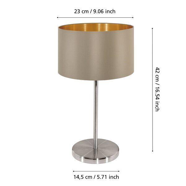 Lamparas Sobremesa Maserlo Acero Beige dorado DM230 E27 1X60W-2