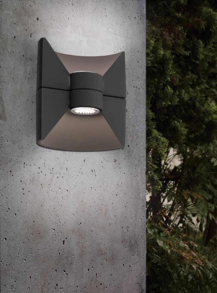 Aplique Antracita acero Redondo Negro Led 2X3W cod.93368-3