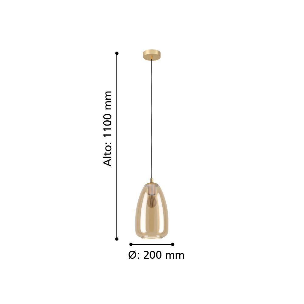 Lámpara Colgante Alobrase Vidrio Dorado DM200 1X40W E27 E27 Cod.98648-2