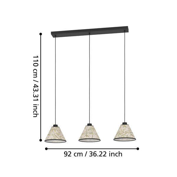 Lampara Colgante Oxpark Acero Hojas de Bambu E27 3X25W IP20 Cod43943-3