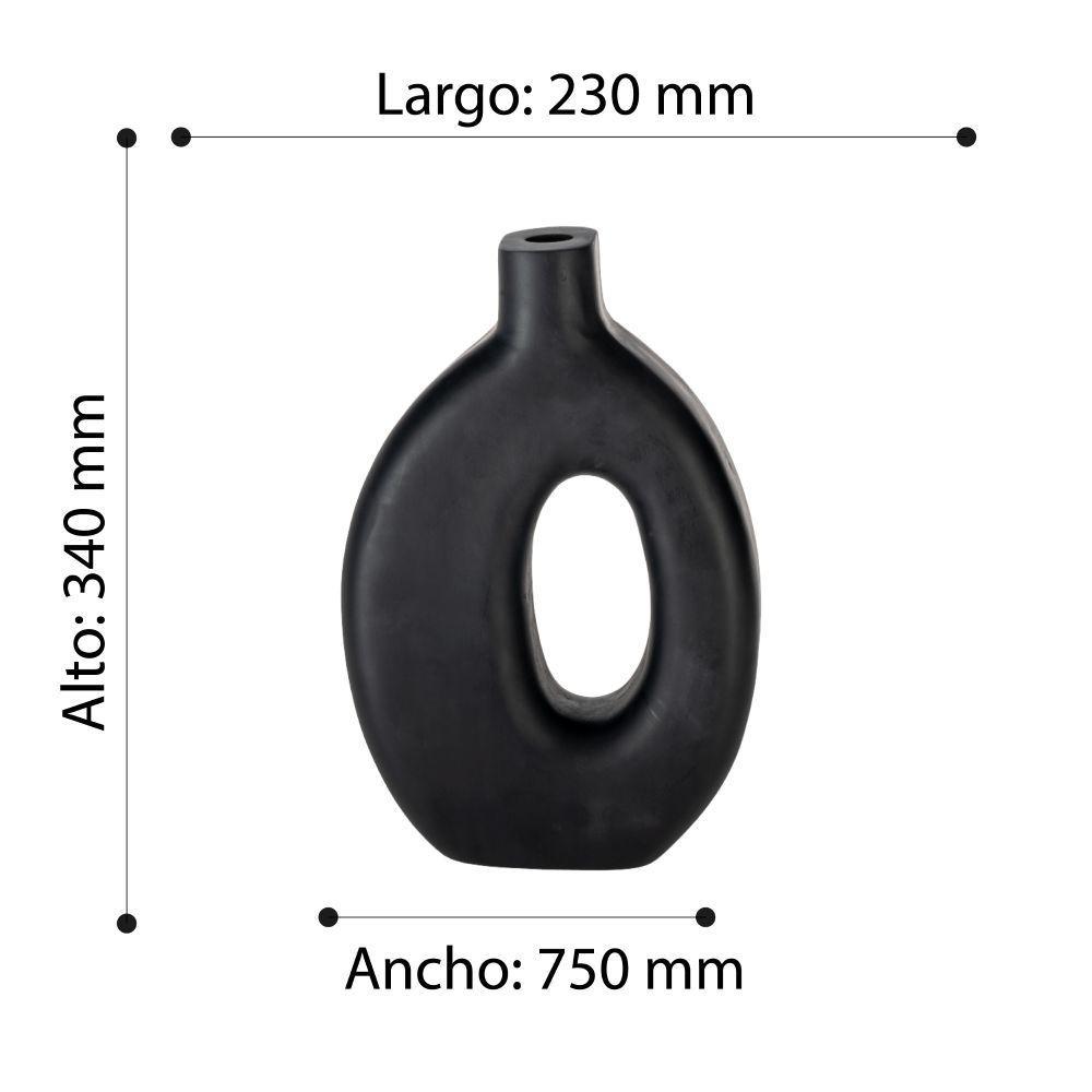 Adorno Jarrón de madera MELOBODY Negro 23×7×34cm-2