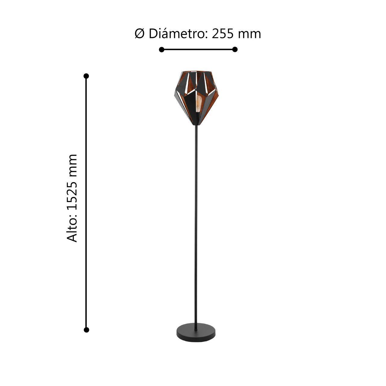 Lámpara Pie Carlton 1 Negro E27 1X60W-2