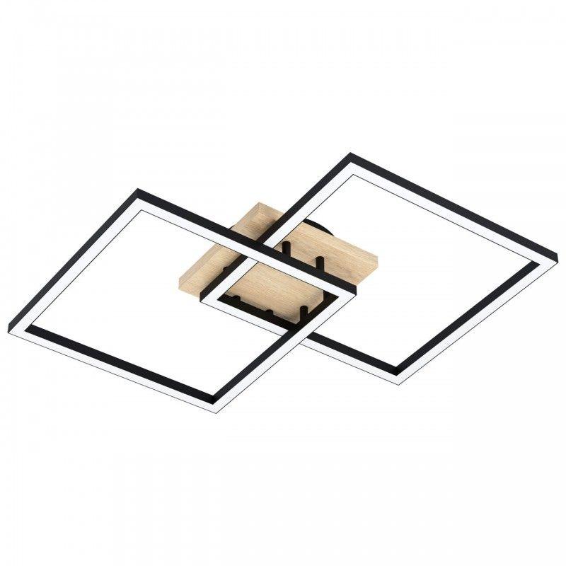 LOMALTAS-Z LAMP TECHO ACERO MADERA L770 LED 3800lm 2X16W-0