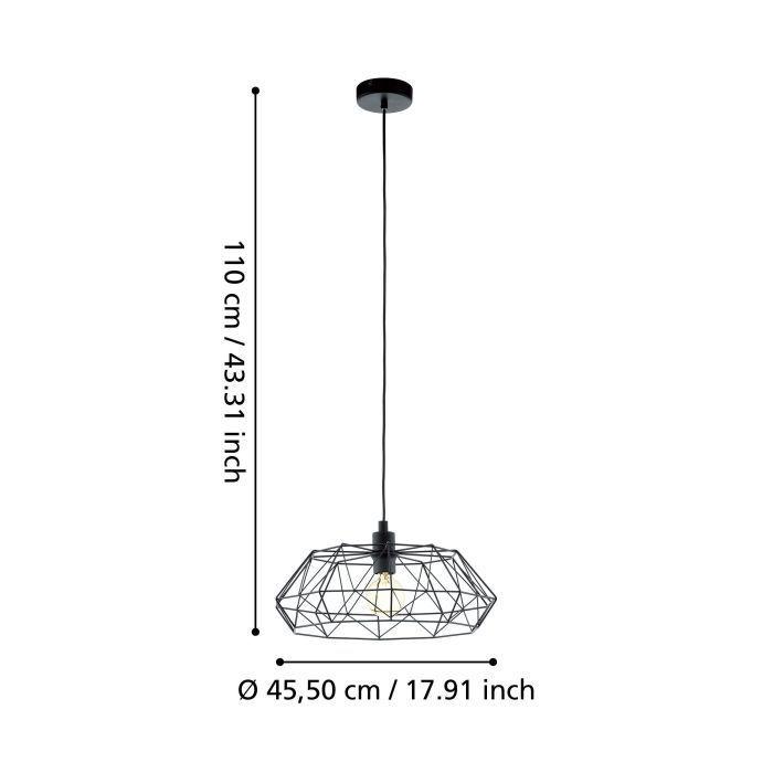 Lámpara Colgante Carlton Vintage acero negro 1X60W E27 cód49487-4